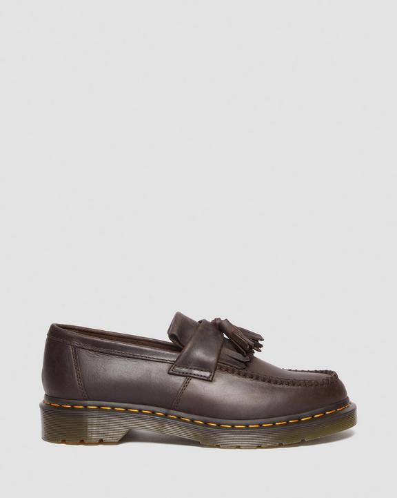 Dr. Martens Adrian Crazy Horse Leather Tassel Loafers Dark Brown - Mens