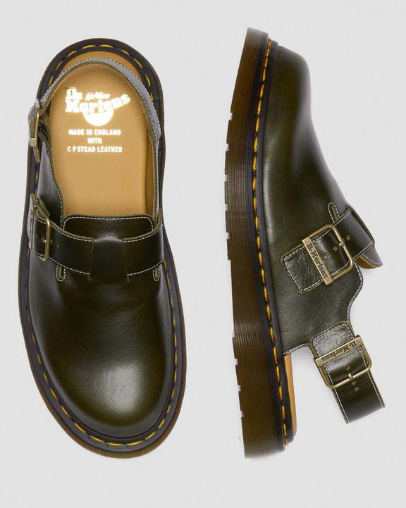 Dr. Martens Jorge Made In England Classic Leather Slingback Mules Dark Green - Mens