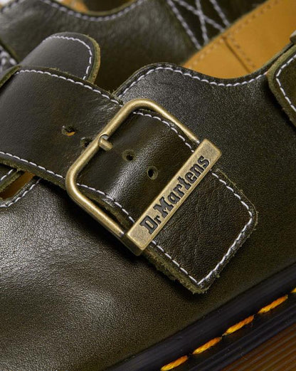 Dr. Martens Jorge Made In England Classic Leather Slingback Mules Dark Green - Mens