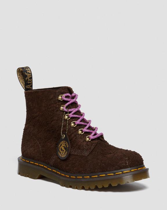 Dr. Martens 101 Made In England Hardware Suede Ankle Boots Dark Brown - Mens