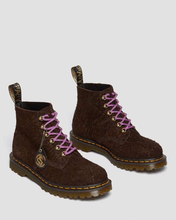 Dr. Martens 101 Made In England Hardware Suede Ankle Boots Dark Brown - Mens