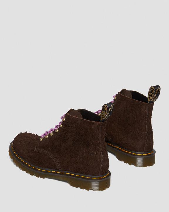 Dr. Martens 101 Made In England Hardware Suede Ankle Boots Dark Brown - Womens