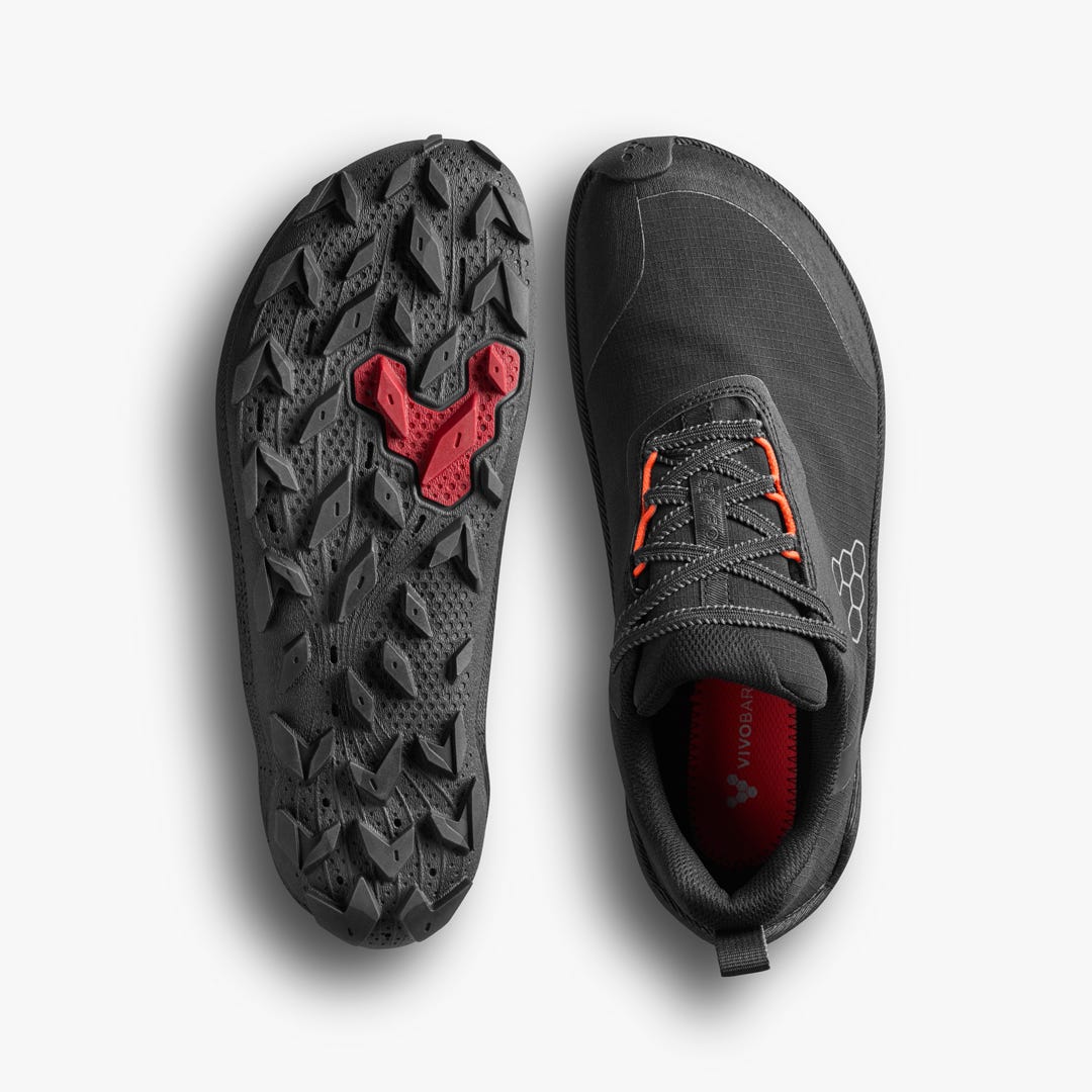 Vivobarefoot Primus Trail Flow Waterproof Mens Eclipse/ Molten Lava