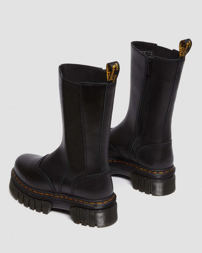 Dr. Martens Audrick Tall Nappa Leather Platform Chelsea Boots Black - Mens
