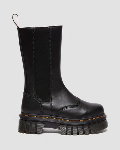 Dr. Martens Audrick Tall Nappa Leather Platform Chelsea Boots Black - Womens