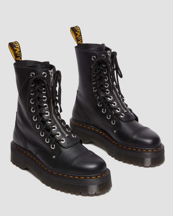 Dr. Martens Sinclair Hi Milled Nappa Leather Platform Boots Black Milled Nappa - Womens