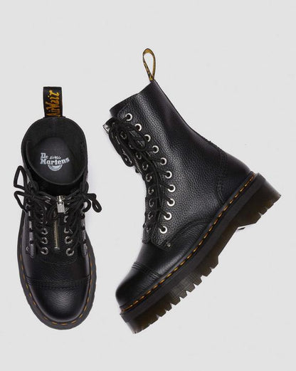 Dr. Martens Sinclair Hi Milled Nappa Leather Platform Boots Black Milled Nappa - Mens