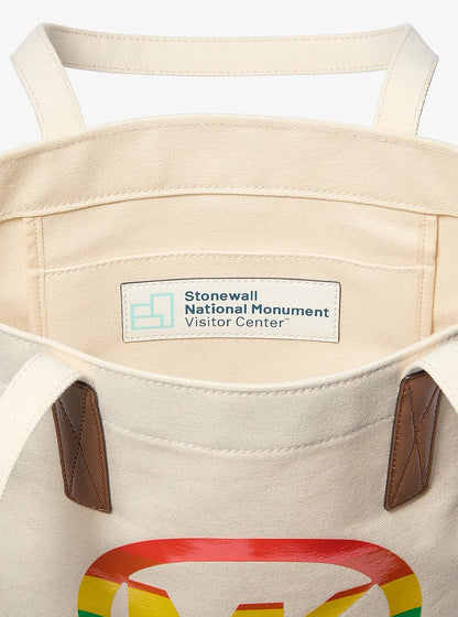 Michael Kors PRIDE Rainbow Logo Cotton Tote Bag NATURAL