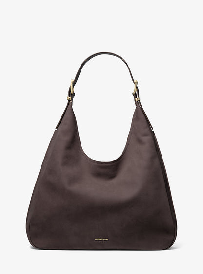 Nolita Large Nubuck Hobo Shoulder Bag Chocolate Chocolate