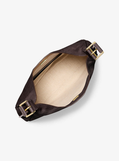 Nolita Large Nubuck Hobo Shoulder Bag Chocolate Chocolate