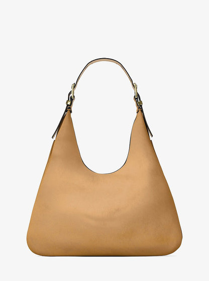 Michael Kors Nolita Large Nubuck Hobo Shoulder Bag BURNT KHAKI