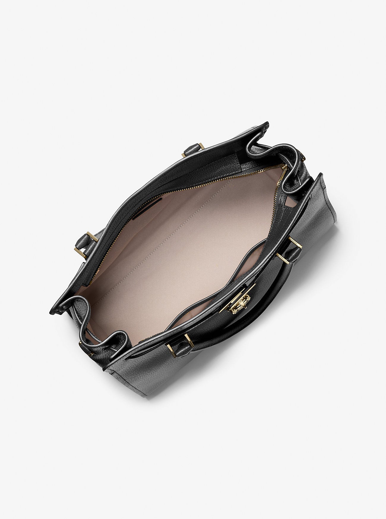 Hamilton Moderne Large Leather Satchel Black Black