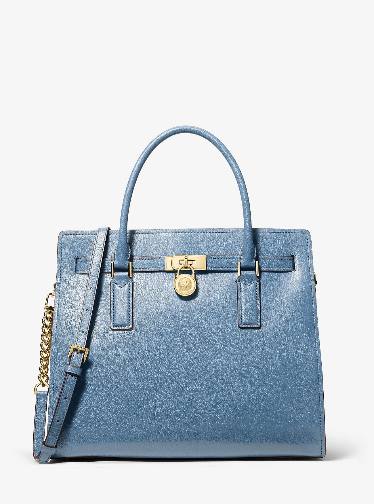 Hamilton Moderne Large Leather Satchel French Blue French Blue