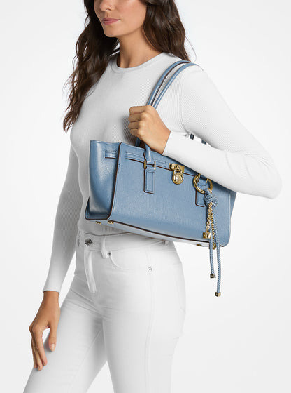 Hamilton Moderne Small Leather Satchel French Blue French Blue