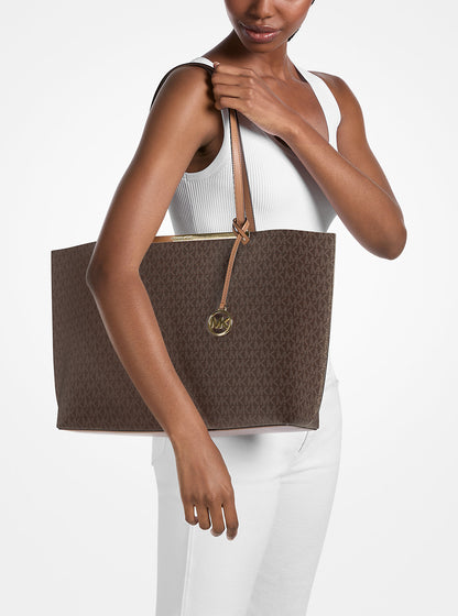 Evelyn Large Signature Logo Tote Bag Brn-Acorn Brn-Acorn