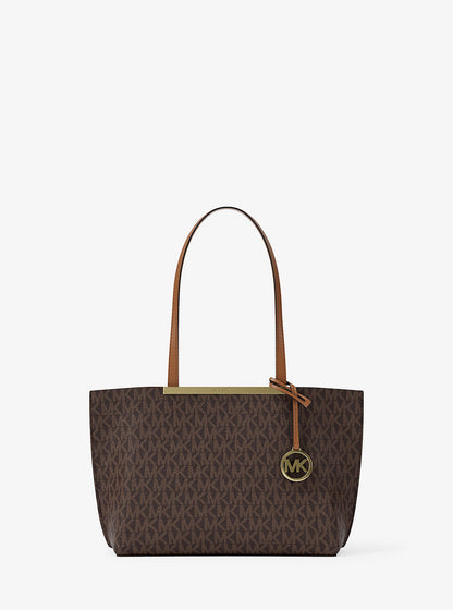 Evelyn Small Signature Logo Tote Bag Brn-Acorn Brn-Acorn
