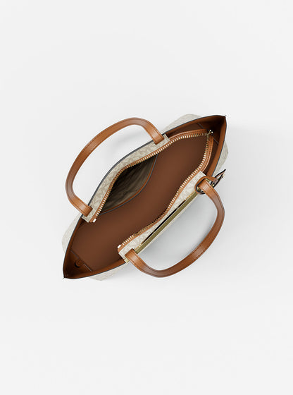 Evelyn Small Signature Logo Tote Bag Vanilla-Acorn Vanilla-Acorn