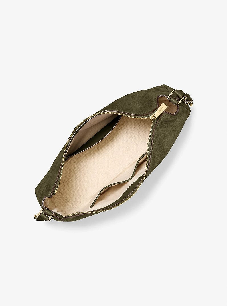 Michael Kors Nolita Medium Nubuck Shoulder Bag LODEN