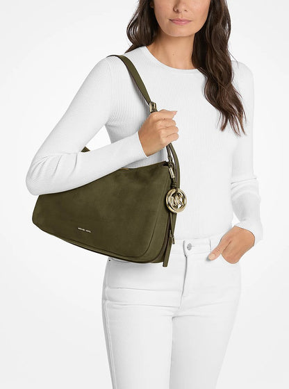 Michael Kors Nolita Medium Nubuck Shoulder Bag LODEN