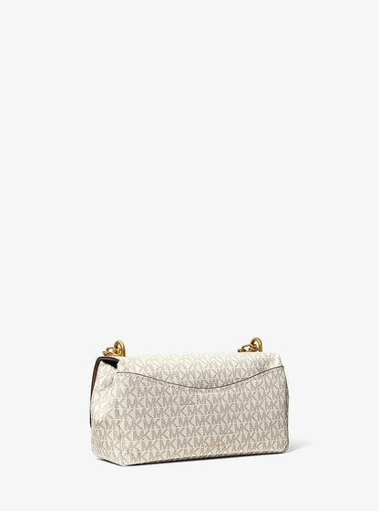 Michael Kors Bryant Small Signature Logo Convertible Shoulder Bag VANILLA/ACORN
