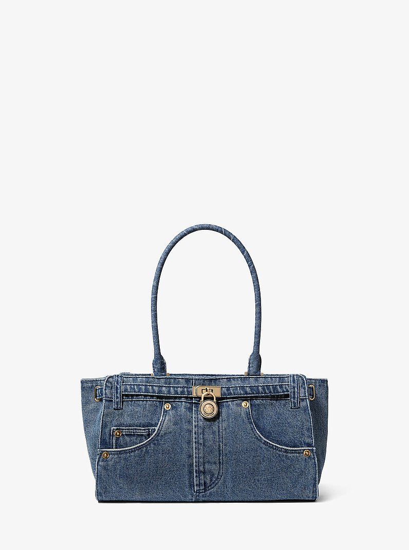 Michael Kors Hamilton Small Washed Denim Satchel LT VTBLU WSH