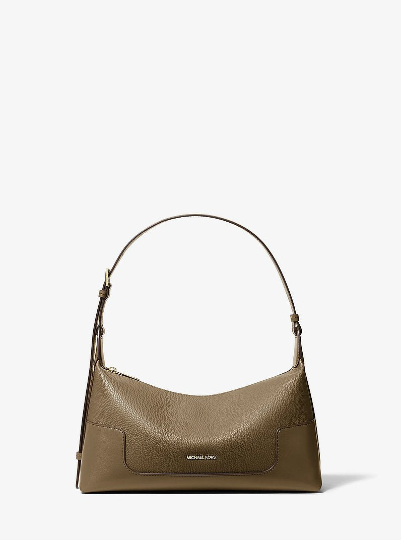 Michael Kors Teddi Medium Textured Slouch Shouder Bag LODEN
