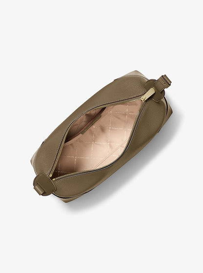 Michael Kors Teddi Medium Textured Slouch Shouder Bag LODEN