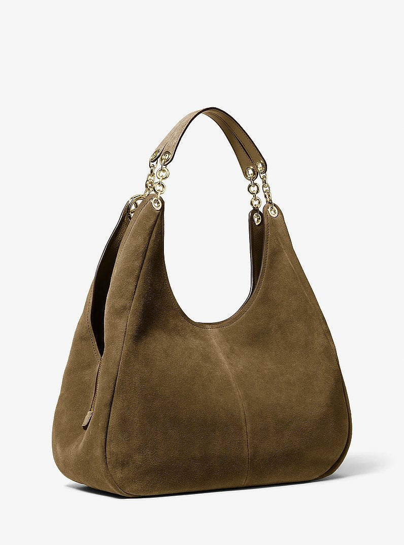 Michael Kors Ellie Large Suede Shoulder Bag LODEN