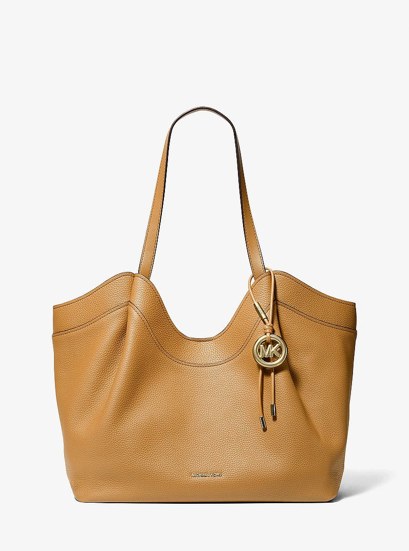 Michael Kors Nolita Large Pebbled Leather Tote Bag BURNT KHAKI