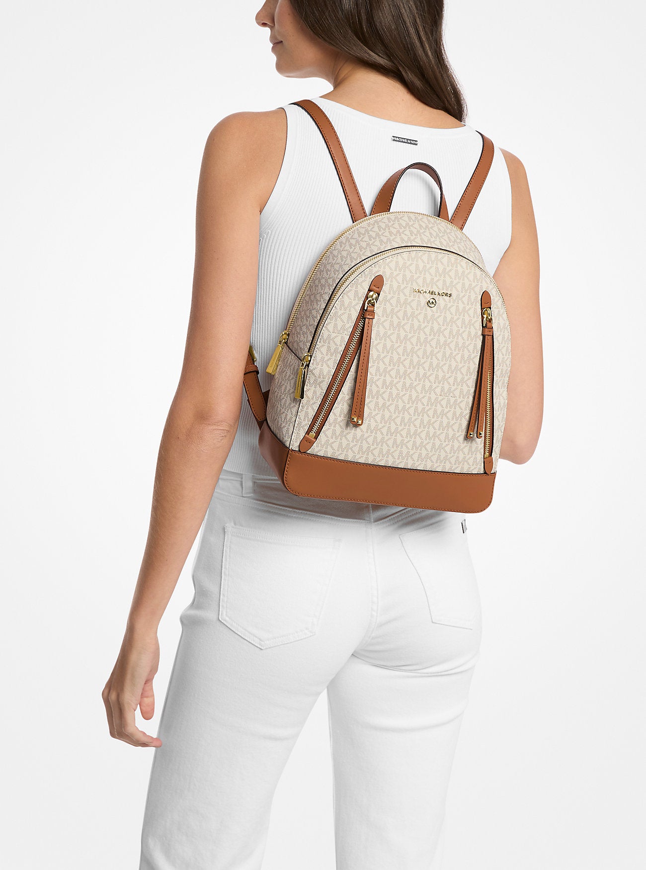 Brooklyn Medium Logo Backpack Vanilla-Acorn Vanilla-Acorn