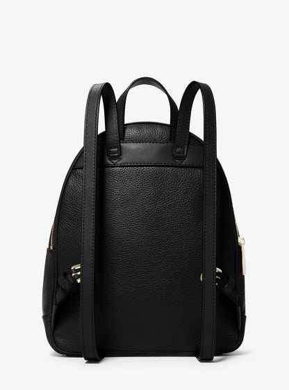 Brooklyn Medium Pebbled Leather Backpack Black Black