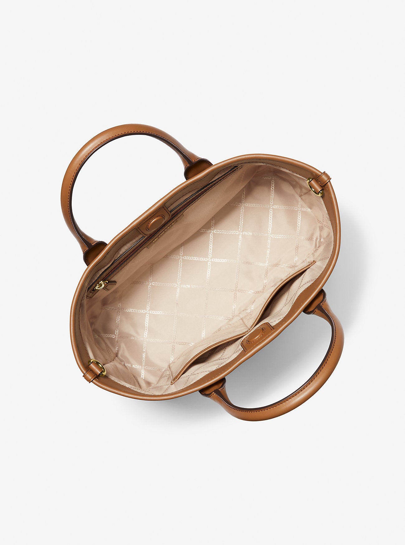 Luisa Medium Signature Logo Satchel Brown-Luggage Brown-Luggage