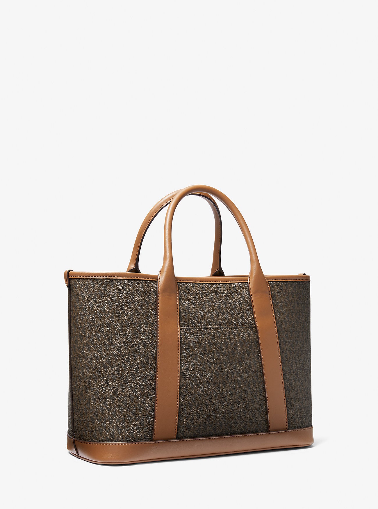 Luisa Medium Signature Logo Satchel Brown-Luggage Brown-Luggage