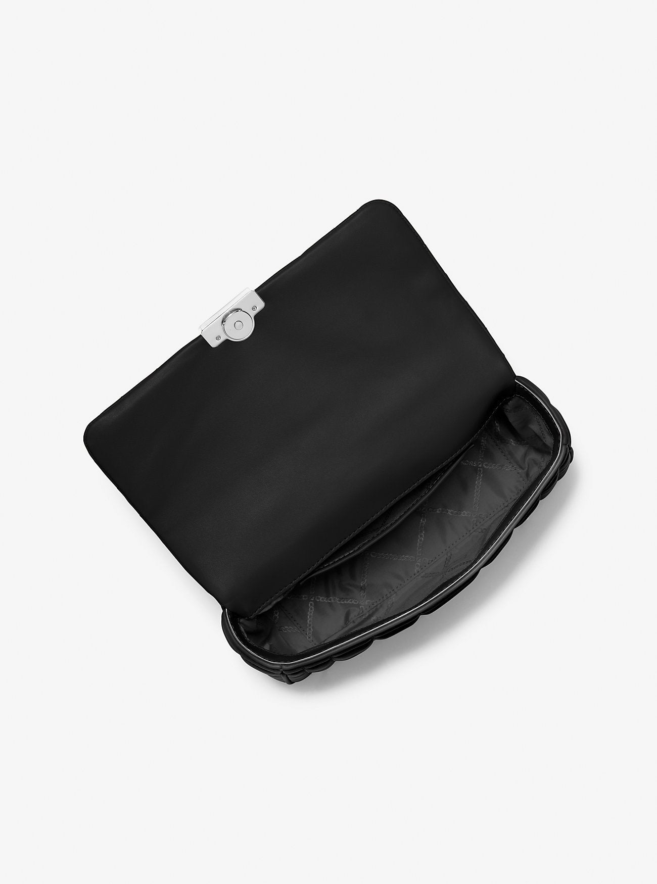 Tribeca Large Quilted Leather Shoulder Bag Black Black