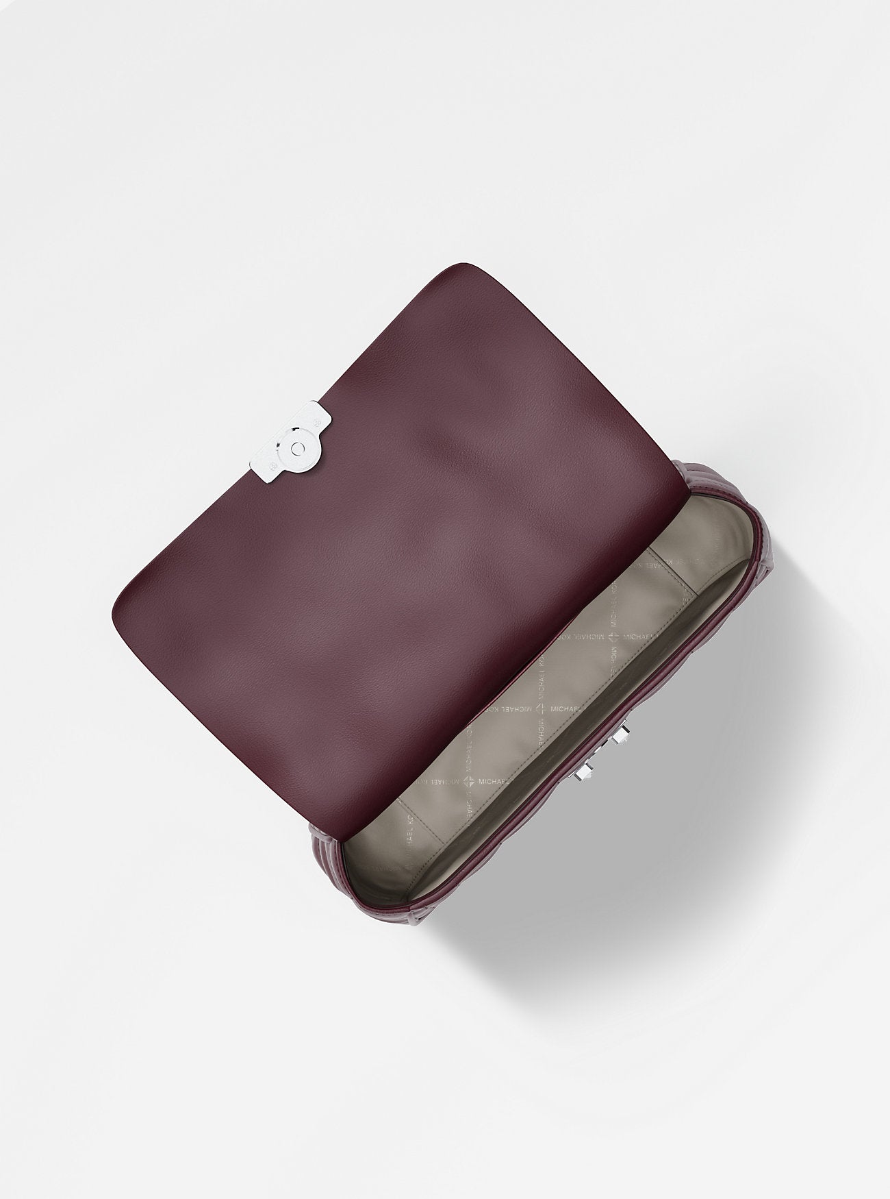 Tribeca Large Quilted Leather Shoulder Bag Oxblood Oxblood