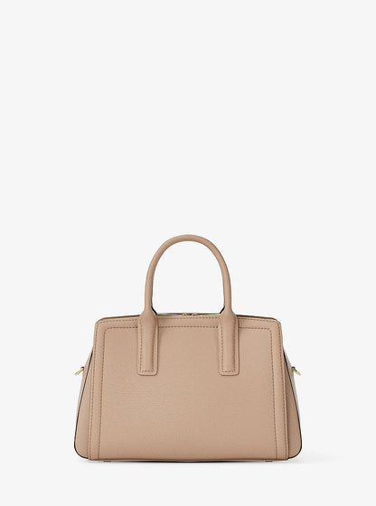 Michael Kors Laila Small Pebbled Leather Satchel KHAKI