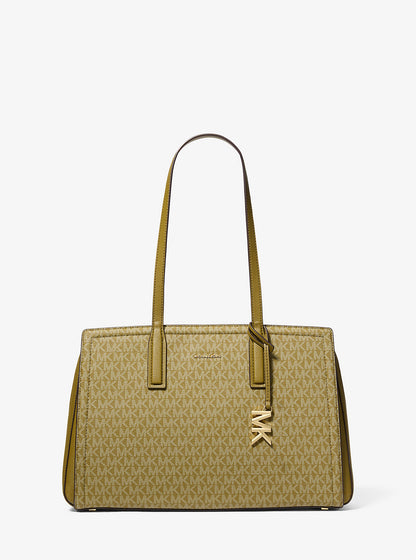 Laila Medium Signature Logo Tote Bag Pistachio Pistachio