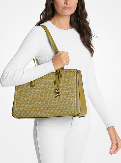 Laila Medium Signature Logo Tote Bag Pistachio Pistachio