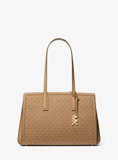 Laila Medium Signature Logo Tote Bag Husk Husk