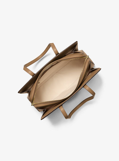 Laila Medium Signature Logo Tote Bag Husk Husk