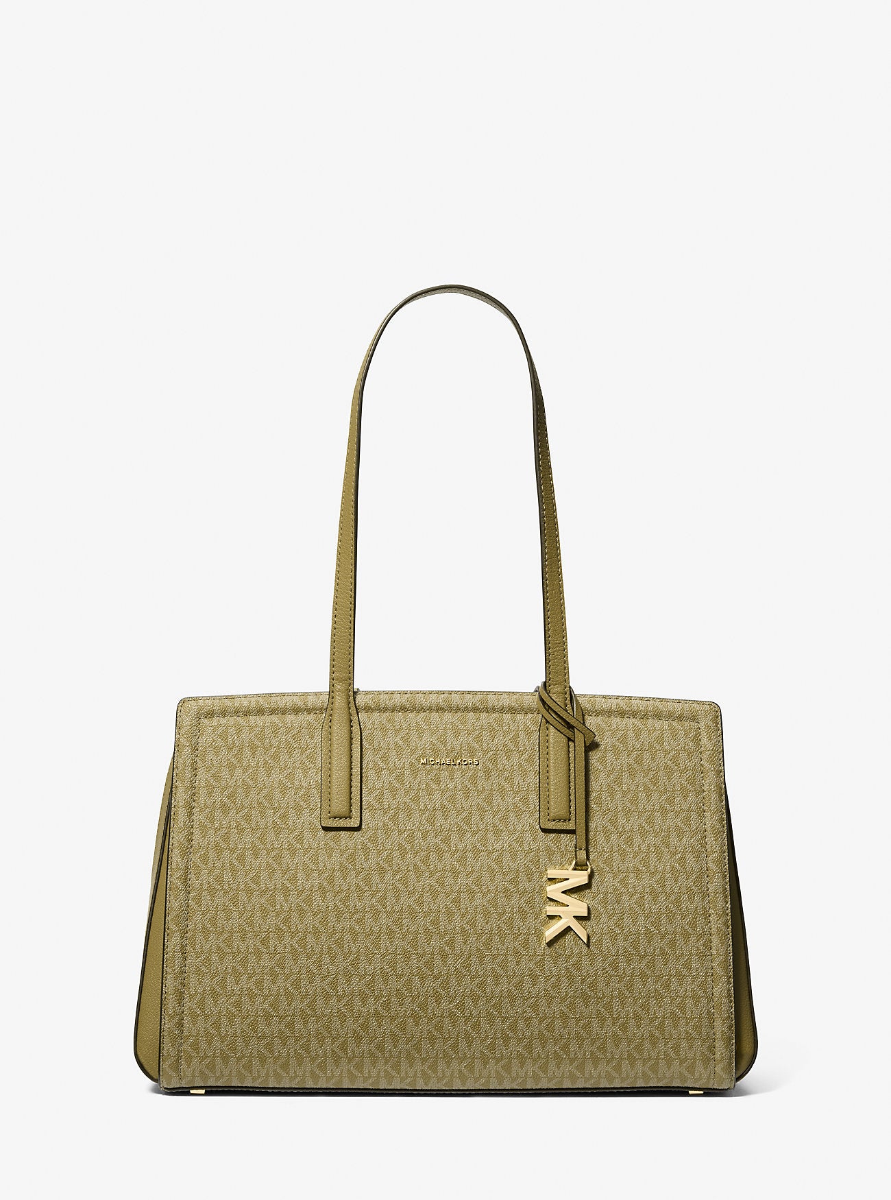 Laila Medium Signature Logo Tote Bag Safari Green Safari Green