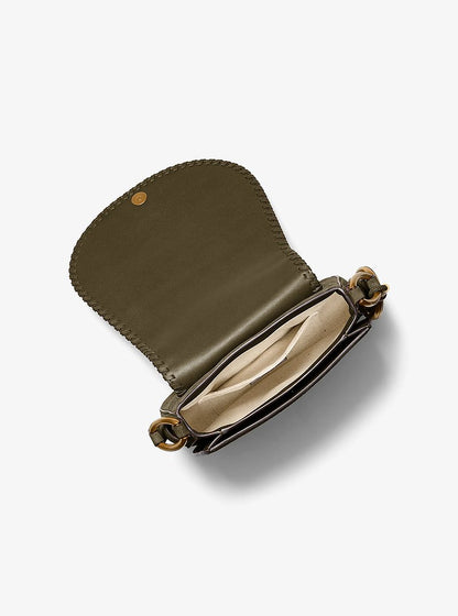 Michael Kors Josie Medium Whipstitched Suede Saddle Bag LODEN