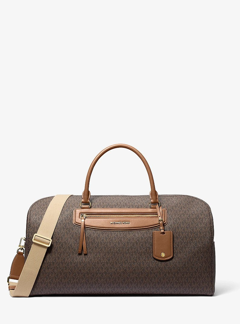 Michael Kors Jet Set Travel Extra-Large Signature Logo Weekender Bag BRN/ACORN