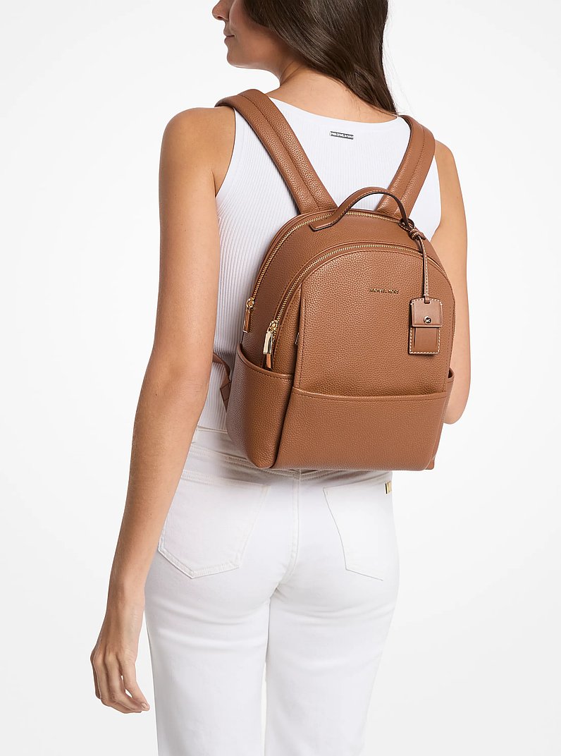 Michael Kors Sable Medium Pebbled Leather Backpack LUGGAGE