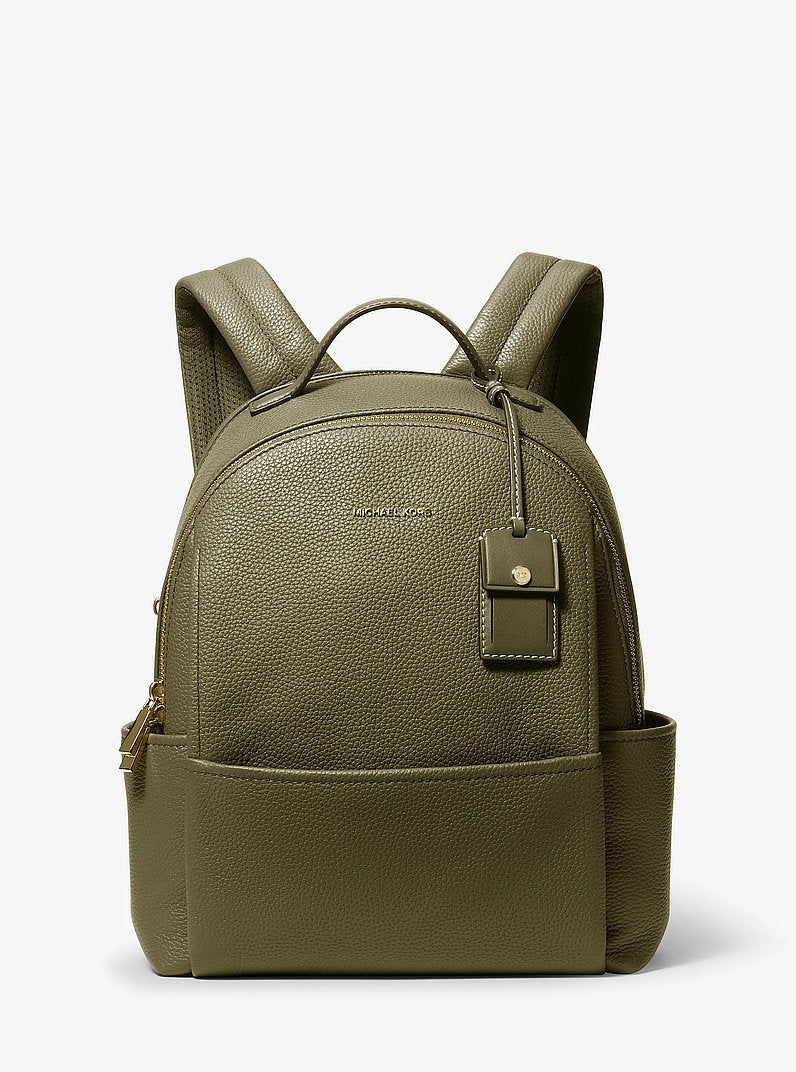 Michael Kors Sable Medium Pebbled Leather Backpack LODEN