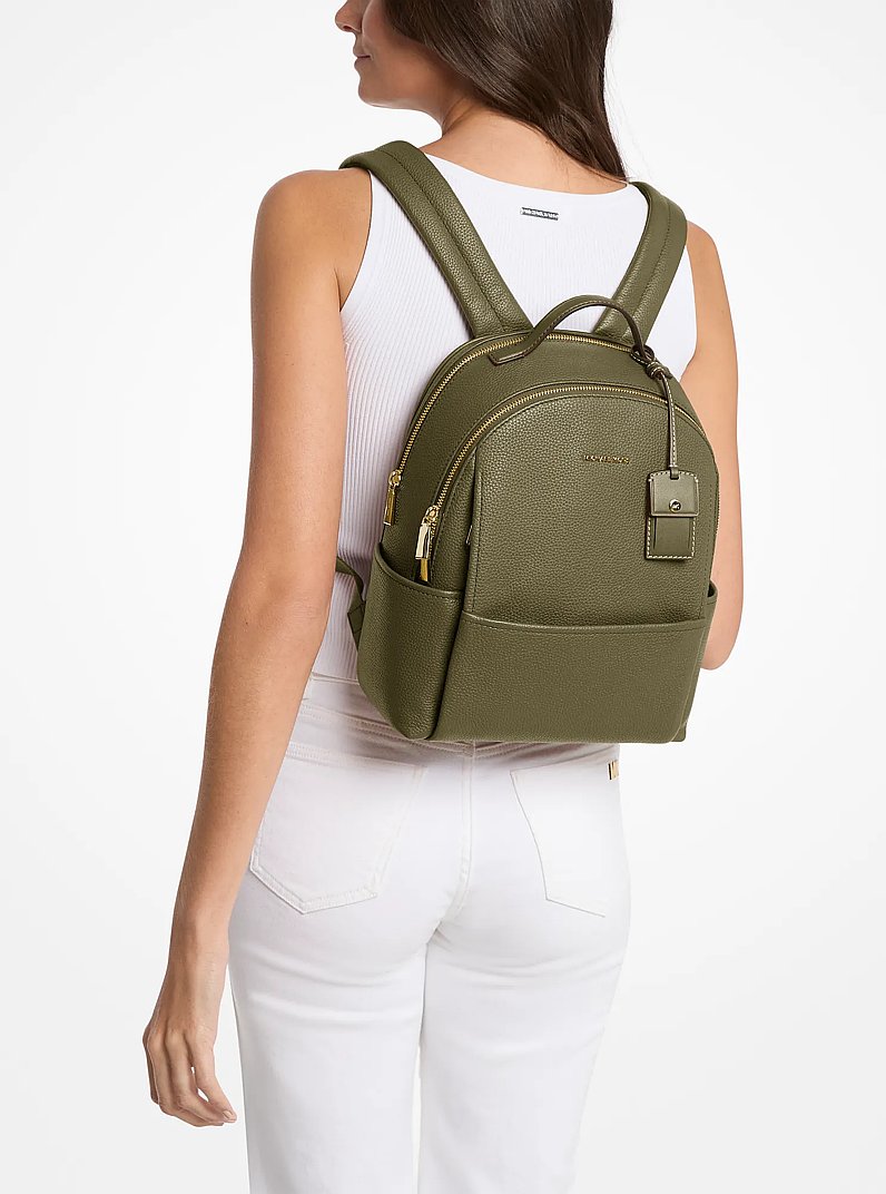 Michael Kors Sable Medium Pebbled Leather Backpack LODEN