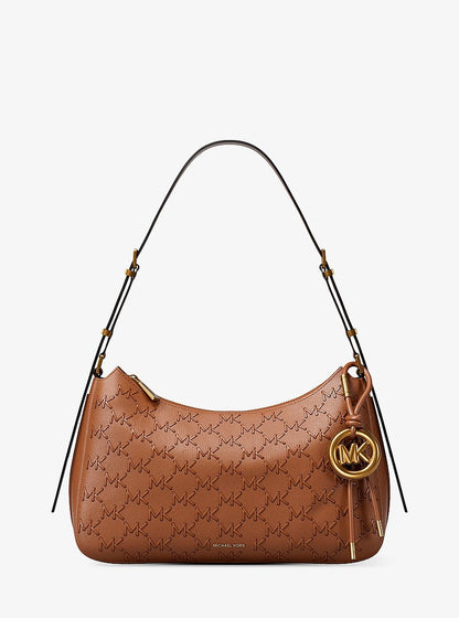 Michael Kors Nolita Medium Pebbled Leather Shoulder Bag LUGGAGE