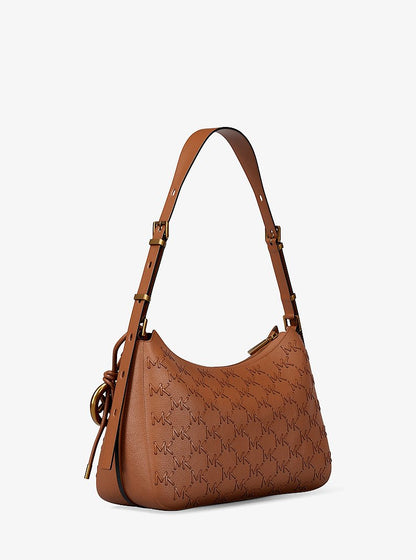 Michael Kors Nolita Medium Pebbled Leather Shoulder Bag LUGGAGE