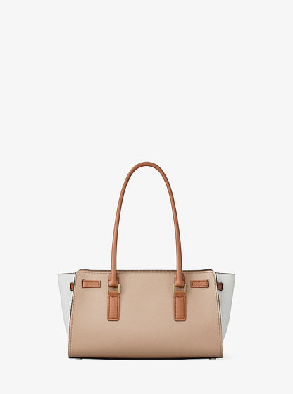 Michael Kors Hamilton Small Color-Blocked Leather Satchel KHAKI MULTI