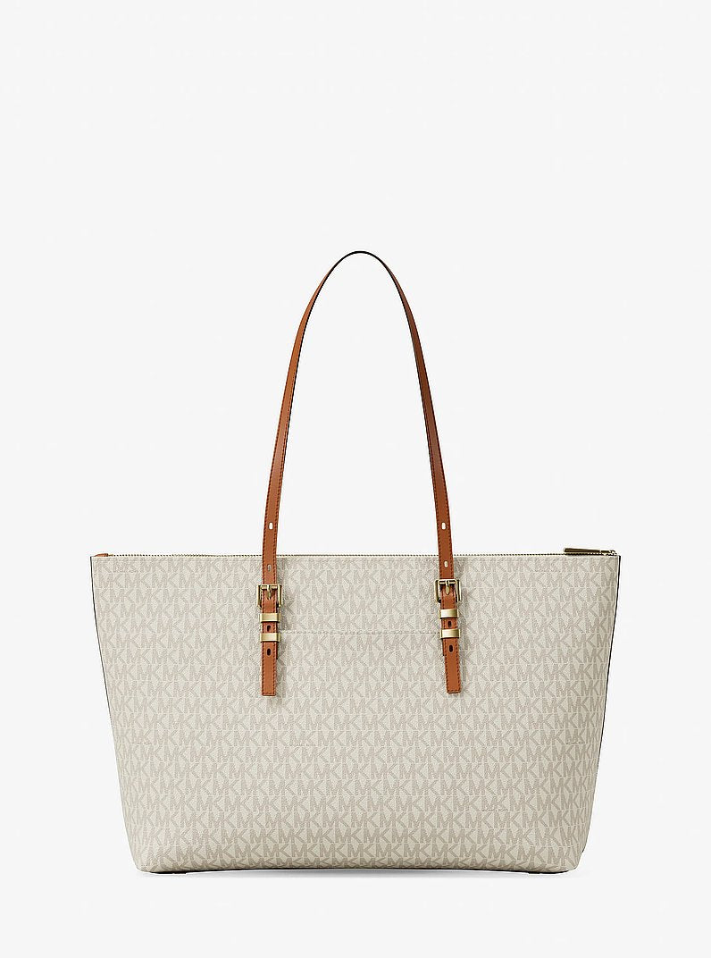 Michael Kors Quinn Large Signature Logo Tote Bag VANILLA/ACORN